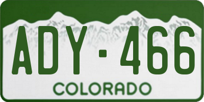 CO license plate ADY466
