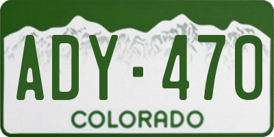 CO license plate ADY470