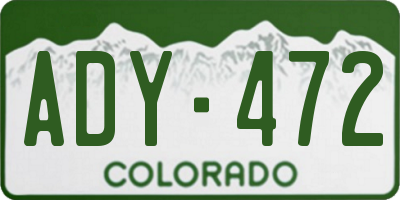 CO license plate ADY472