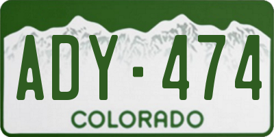 CO license plate ADY474