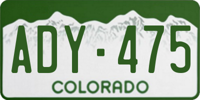CO license plate ADY475