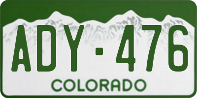 CO license plate ADY476
