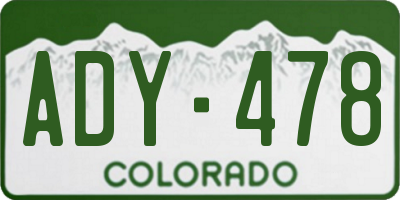 CO license plate ADY478