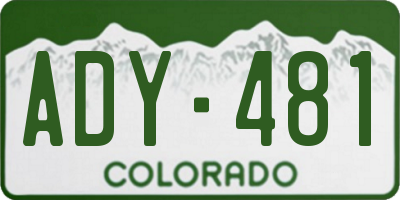 CO license plate ADY481