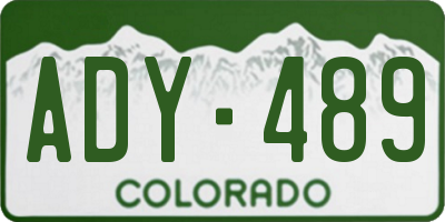 CO license plate ADY489