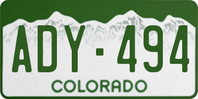 CO license plate ADY494