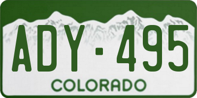 CO license plate ADY495