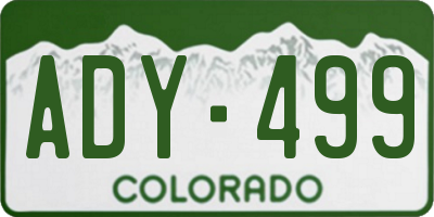 CO license plate ADY499