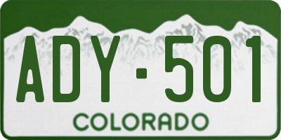 CO license plate ADY501