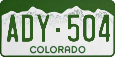 CO license plate ADY504