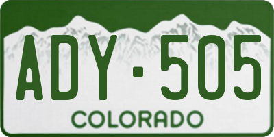 CO license plate ADY505