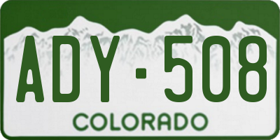 CO license plate ADY508