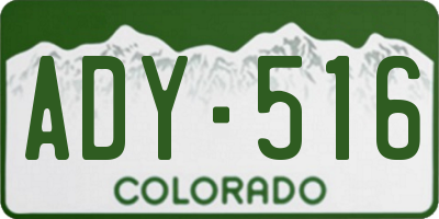 CO license plate ADY516