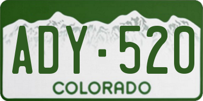 CO license plate ADY520