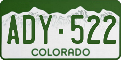 CO license plate ADY522