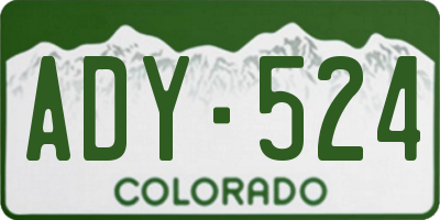 CO license plate ADY524