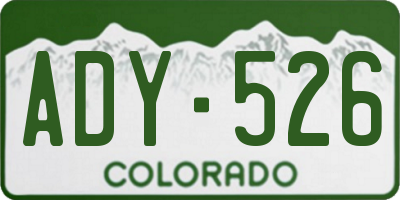 CO license plate ADY526