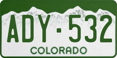 CO license plate ADY532
