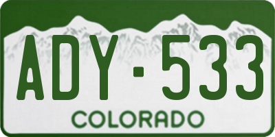 CO license plate ADY533