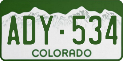 CO license plate ADY534