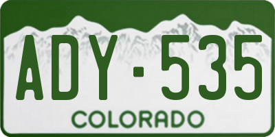 CO license plate ADY535
