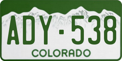 CO license plate ADY538