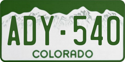 CO license plate ADY540