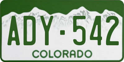 CO license plate ADY542