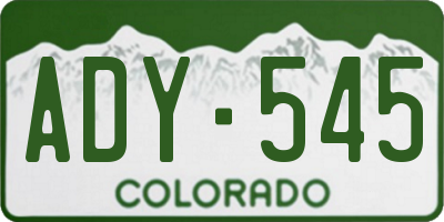 CO license plate ADY545