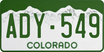CO license plate ADY549