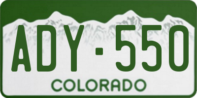 CO license plate ADY550
