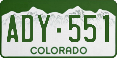 CO license plate ADY551