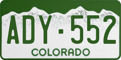 CO license plate ADY552