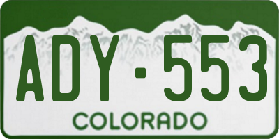 CO license plate ADY553