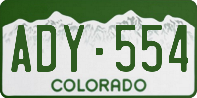 CO license plate ADY554