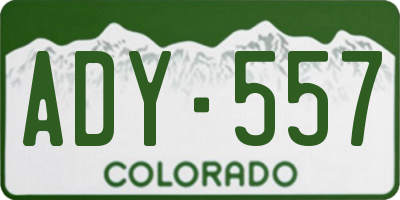 CO license plate ADY557