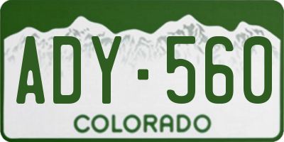 CO license plate ADY560