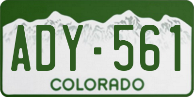 CO license plate ADY561