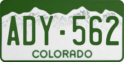 CO license plate ADY562