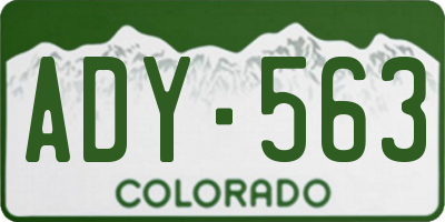 CO license plate ADY563