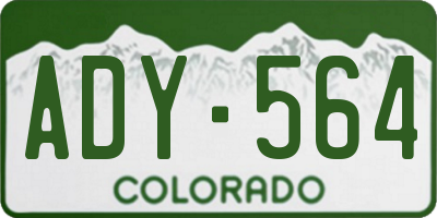 CO license plate ADY564