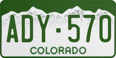 CO license plate ADY570