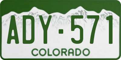CO license plate ADY571