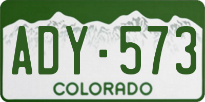 CO license plate ADY573
