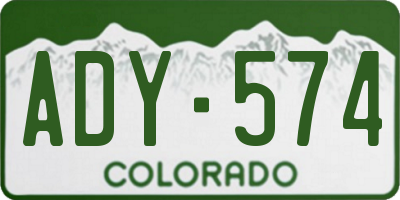 CO license plate ADY574