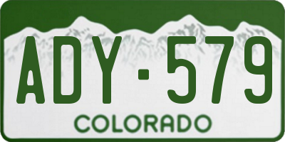 CO license plate ADY579