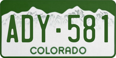 CO license plate ADY581