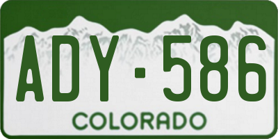 CO license plate ADY586