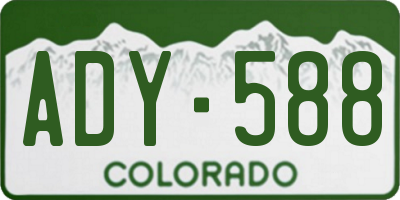 CO license plate ADY588