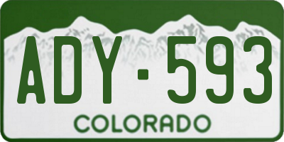 CO license plate ADY593